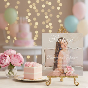 Invitación Custom photo 16th Birthday card - Personalised