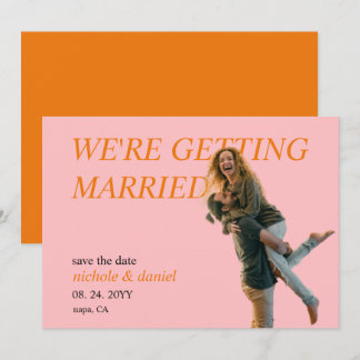 Invitación Custom Photo Vibrant Chic Wedding Save the Date 