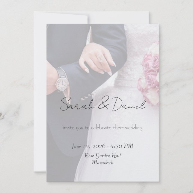 Invitación Custom Photo Wedding Invitation Card (Anverso)