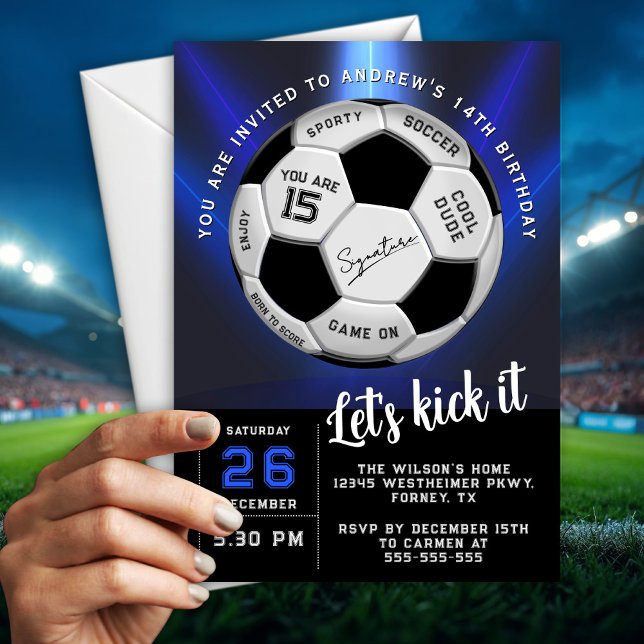 Invitación Custom Soccer Ball Modern Birthday Fully Editable (Subido por el creador)