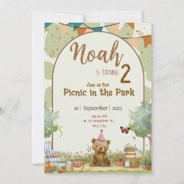 Invitación Custom Teddy Bear Picnic Birthday Invitation