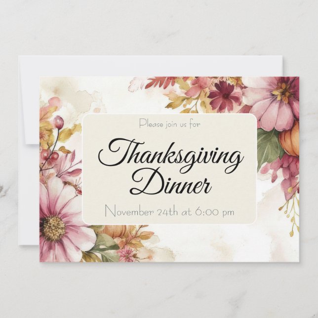 Invitación Custom Thanksgiving Dinner Pumpkin Invitation (Anverso)