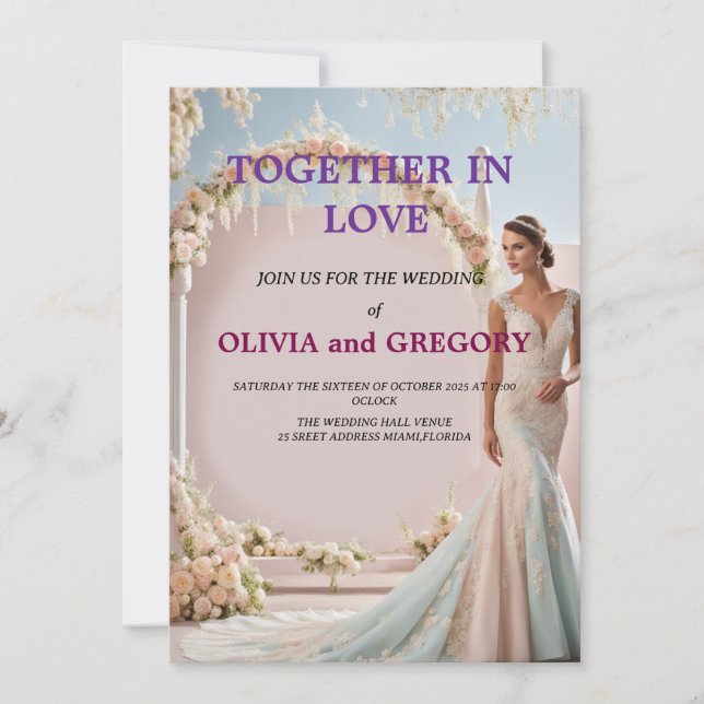 Invitación Custom Wedding Invitation Cards | Personalized  (Anverso)