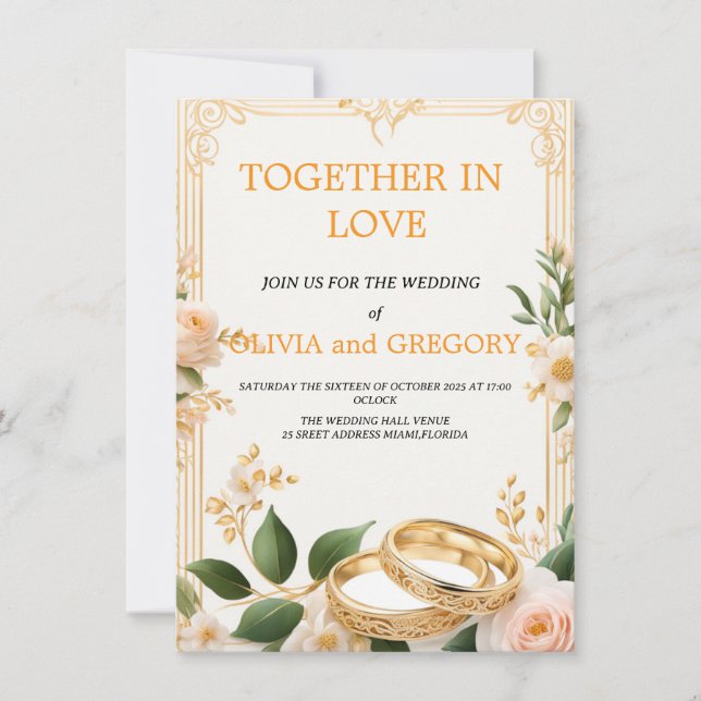 Invitación Custom Wedding Invitation Cards | Personalized  (Anverso)