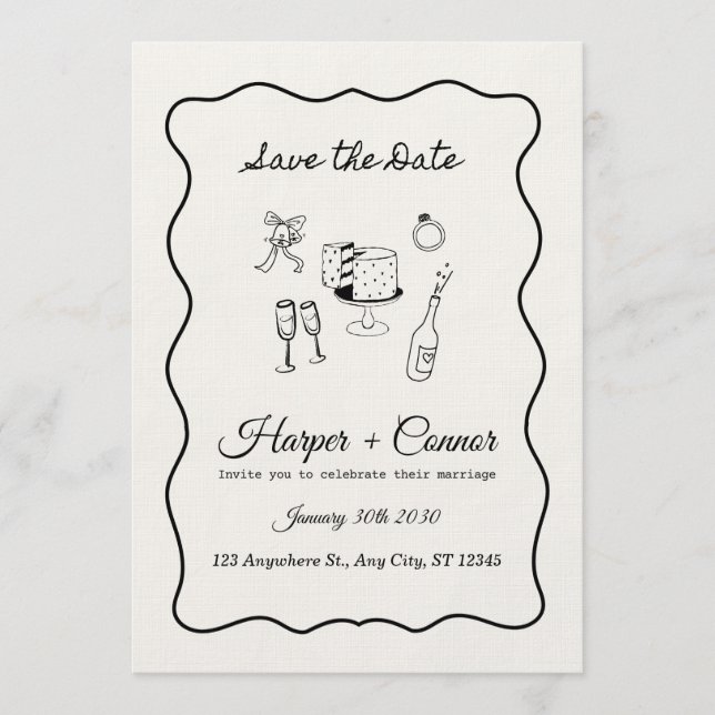 Invitación Custom Wedding Invitation – Personalized Elegant  (Anverso)