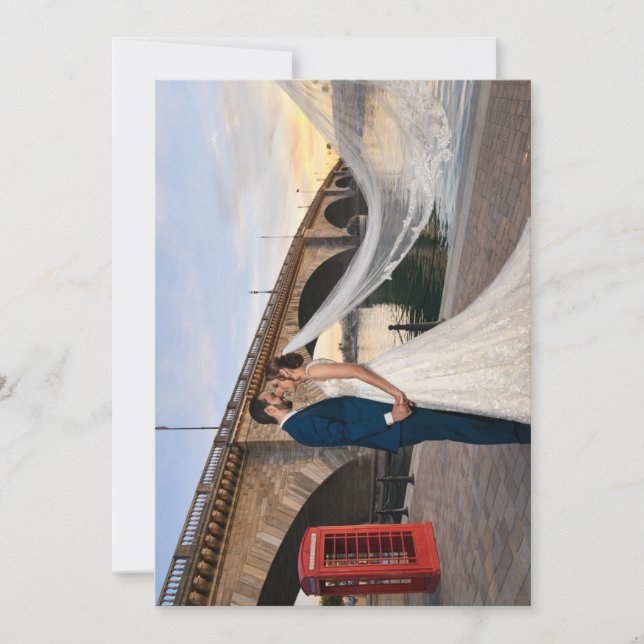 Invitación Custom Wedding Photo London Bridge (Anverso)