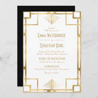 Invitación Customed  Great Gatsby Art Deco Wedding 