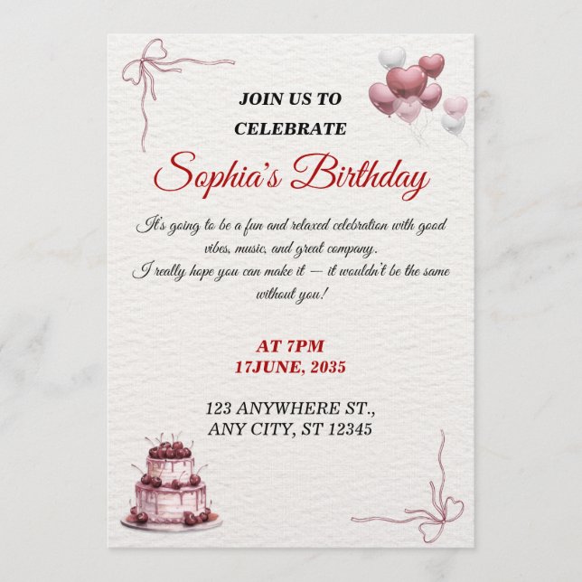 Invitación customizable  (Anverso)