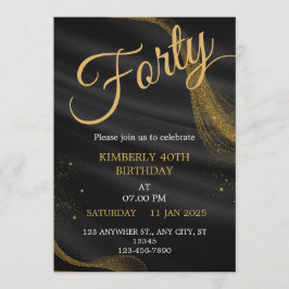 Invitación customizable birthday invite Elegant Birthday Card