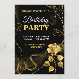 Invitación Customizable Birthday Invite elegant birthday card