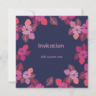 Invitación customizable blue cute floral elegant invitation