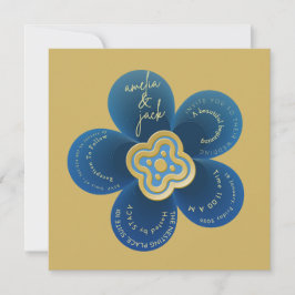 Invitación Customizable Flower Die-Cut Unique Marriage Announ