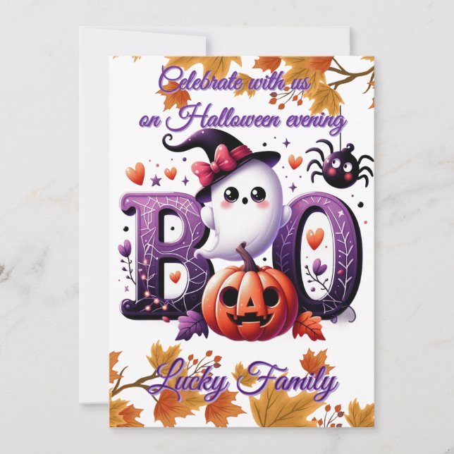 Invitación Customizable Funny Halloween card (Anverso)