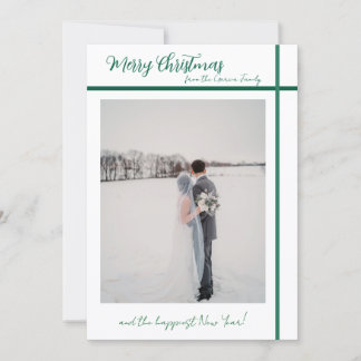 Invitación Customizable Green and White Christmas Card