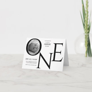 Invitación Customizable ONE First Birthday Photo