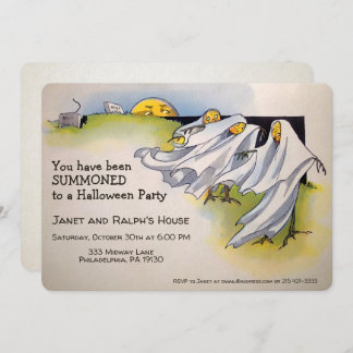 Invitación Customizable Retro Spooky Halloween Invitation