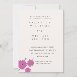 Invitación Customizable Watercolor Floral Minimalist Marriage