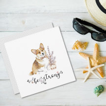 Cuta acuarela Corgi Ser fuerte caligrafía