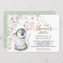 Cuta acuarela Pingüino Género Baby Shower Neutral