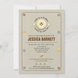 Invitación Cuta como un Baby Shower de botón