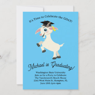 Invitación Cuta de fiesta de graduación de cabra