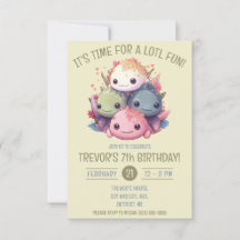 Cuta ficha de la fiesta de cumpleaños de Axolotls