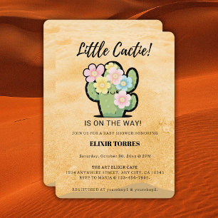 Invitación Cuta pequeña cucta floral kawaii Baby Shower