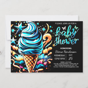 Invitación Cuta Scoop Ice Cream Boy Baby Shower