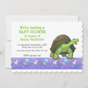 Invitación Cuta Tortoise Baby Shower