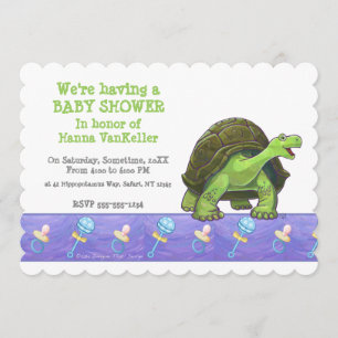 Invitación Cuta Tortoise Baby Shower