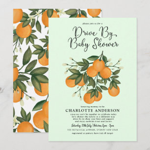 Invitación Cuta Unidad De Citrus Por Naranja De Baby Shower C