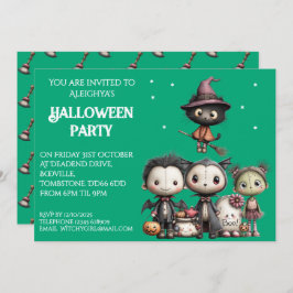Invitación Cuta y caprichosa fiesta de Halloween