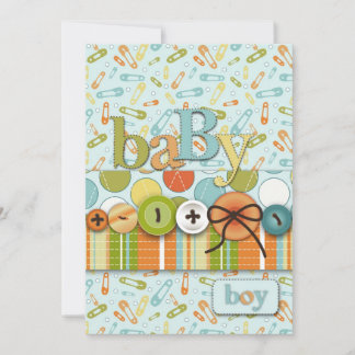 Invitación Cutáneo como un botón de bebé Baby Shower
