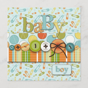 Invitación Cutáneo como un botón de bebé Baby Shower