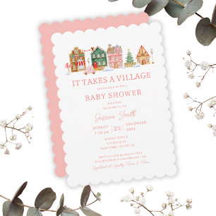 Invitación Cutáneo Rosa Se Lleva Un Baby Shower De Navidades 