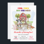 Invitación Cute 2º cumpleaños Granja Animales Barnyard Kids<br><div class="desc">Animales De Granja De Campo. Haga clic en el botón "Personalizar" para obtener más información sobre esta plantilla. Podrá modificar todo el texto,  incluidos el estilo,  los colores y los tamaños,  y cambiar la imagen.</div>