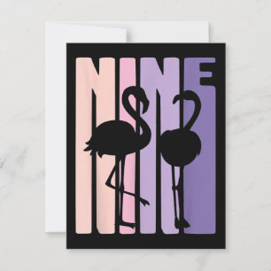 Invitación Cute 9th Birthday Gift I Flamingo I 9 Years Old