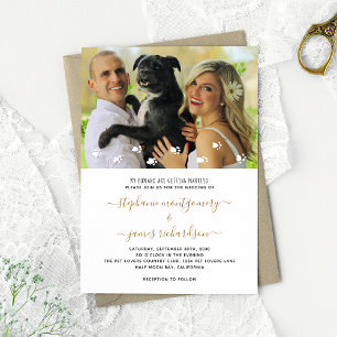 Invitación Cute a mis seres humanos casándose con un Mascota 