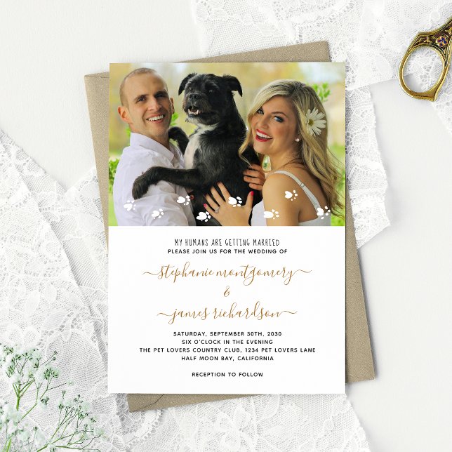 Invitación Cute a mis seres humanos casándose con un Mascota  (Subido por el creador)