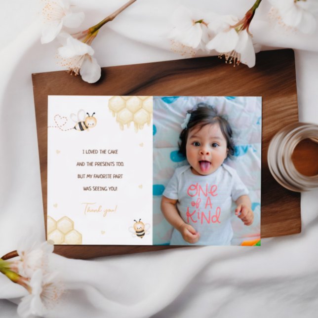 Invitación Cute Abeja Amarilla Miel Primer Día de Abeja Graci (Subido por el creador)