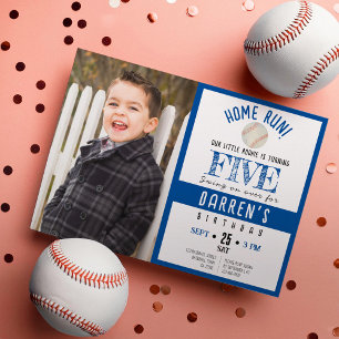 Invitación Cute acuarela Baseball Photo Boy Cumpleaños