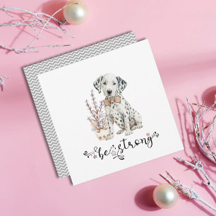 Invitación Cute acuarela Dalmatian Sé fuerte caligrafía
