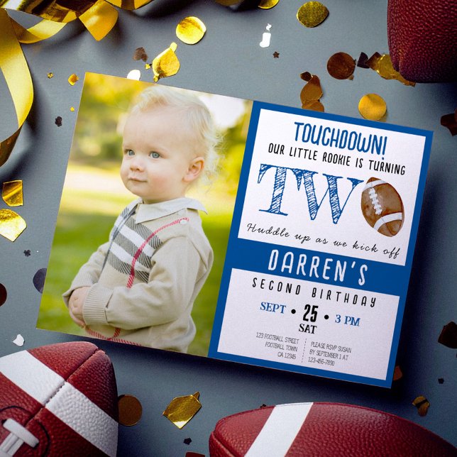 Invitación Cute acuarela Foto de niño de 2º cumpleaños (Subido por el creador)