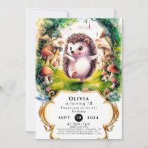 Cute acuarela Hedgehog Cumpleaños