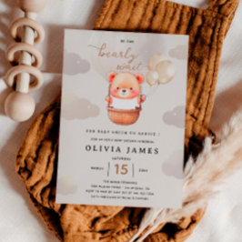 Invitación Cute acuarela Teddy Bear Neutral Baby Shower