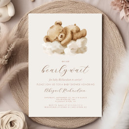 Invitación Cute acuarela Teddy Bear Neutral Baby Shower