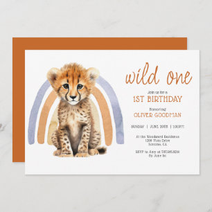 Invitación Cute acuarela Wild One Boy Primer cumpleaños Cheet
