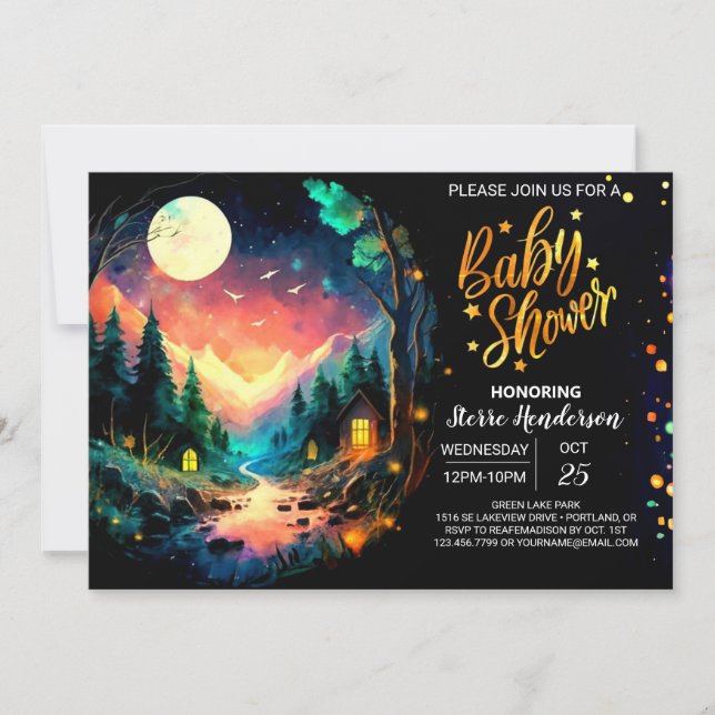 Invitación Cute Adventure espera a Timberland Baby Shower (Anverso)