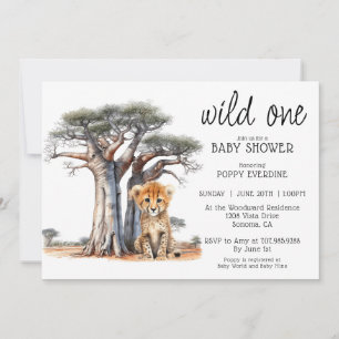 Invitación Cute African Savannah Wild One Boy Baby Shower