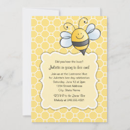 Invitación Cute amarillo negro Bumblebee primer cumpleaños